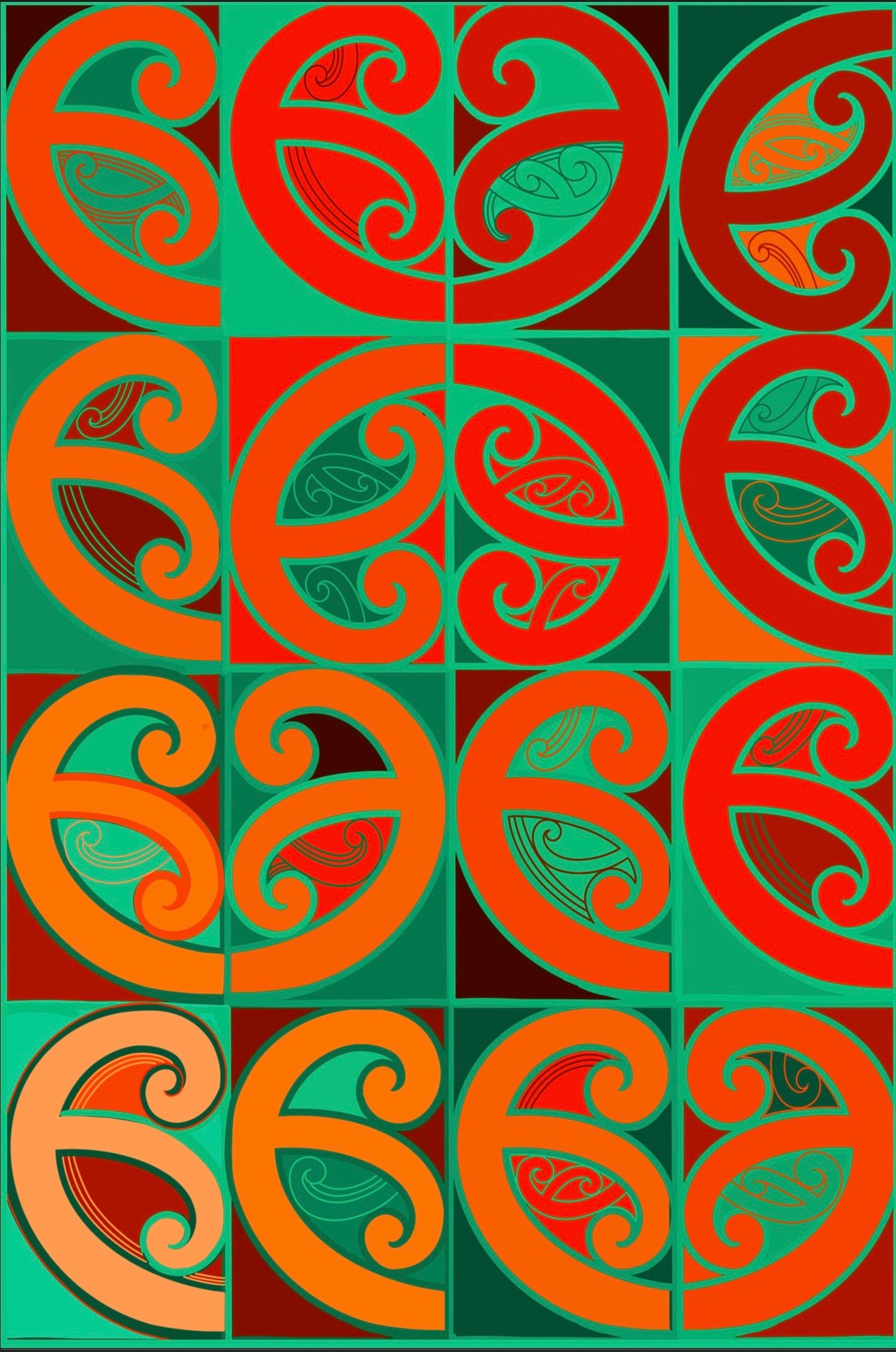 KOIRI (Green/Orange)(Prints)(Canvas)
