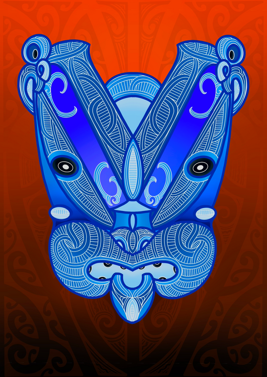 KORURU BLUE/ORANGE (Prints)(Canvas)